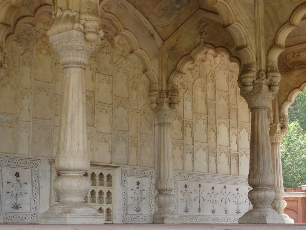 marble architecture inside the Red Fort in Delhi