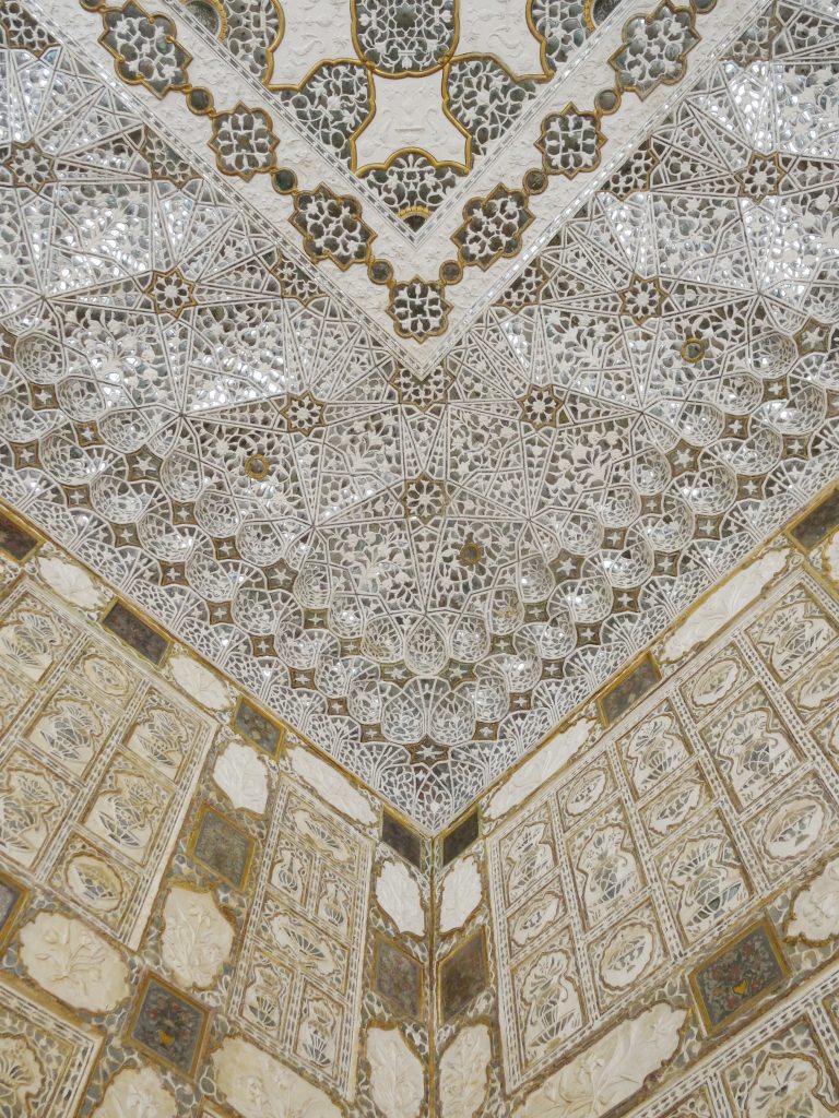 ceiling details inside Amber Fort