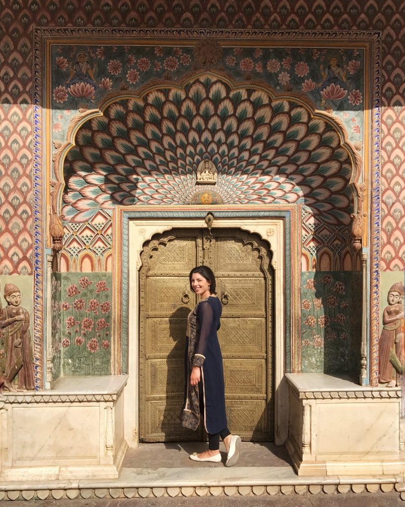 one of the door of the 4 seasons in the courtyard of the City Palace in Jaipur
