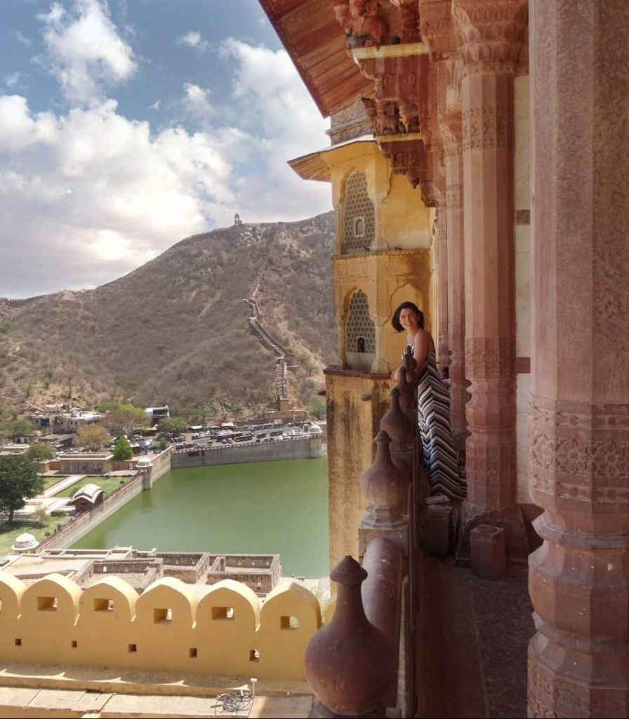 a panoramic view of the surroundings from the top of Amber Fort