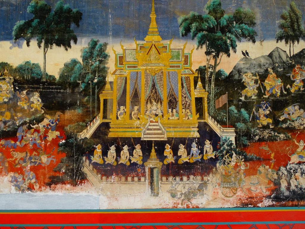 an authentic murals describing khmer myths and legends