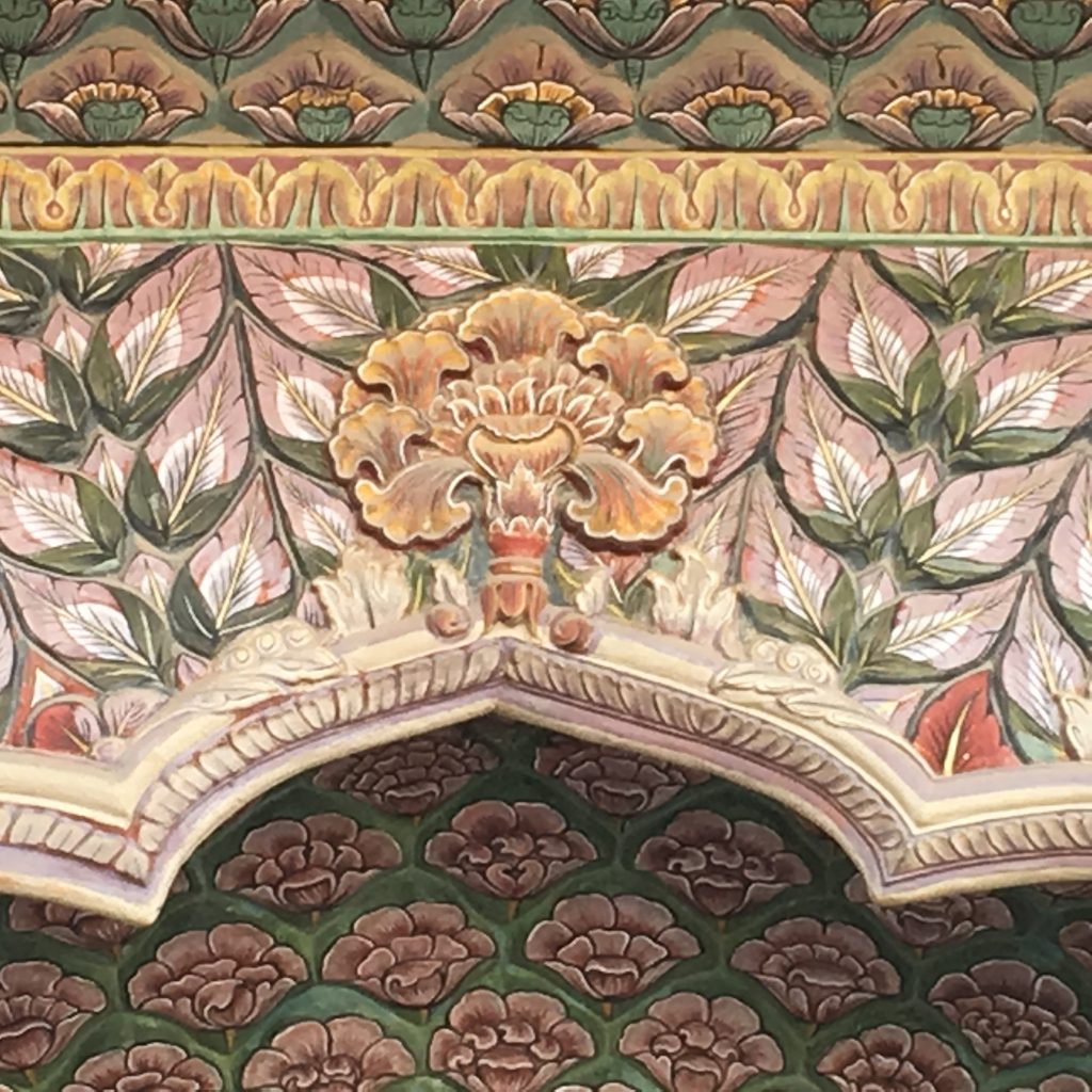 floral decor on the door of Jaipur City Palace